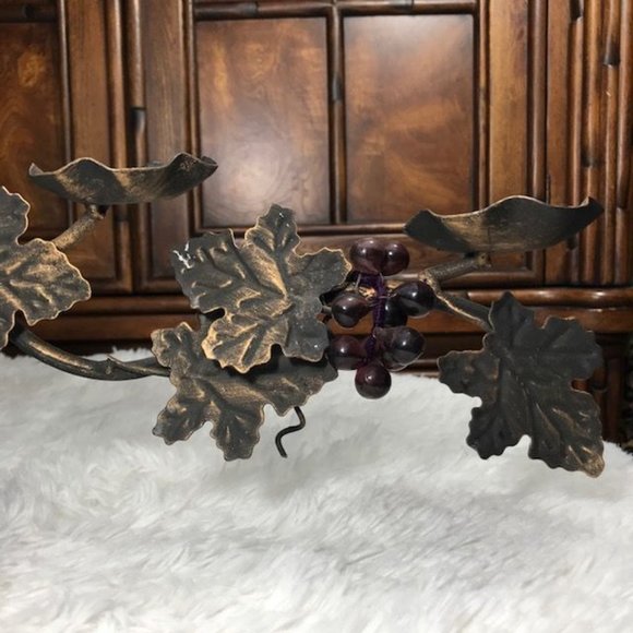 Rustic Bronze Metal Grapevine Candelabra - Picture 4 of 12